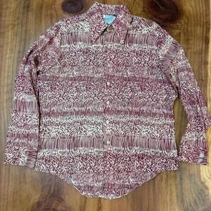 Vintage 70s K-Mart Shirt Mens Large Polyester Button Disco Retro Party B3-14